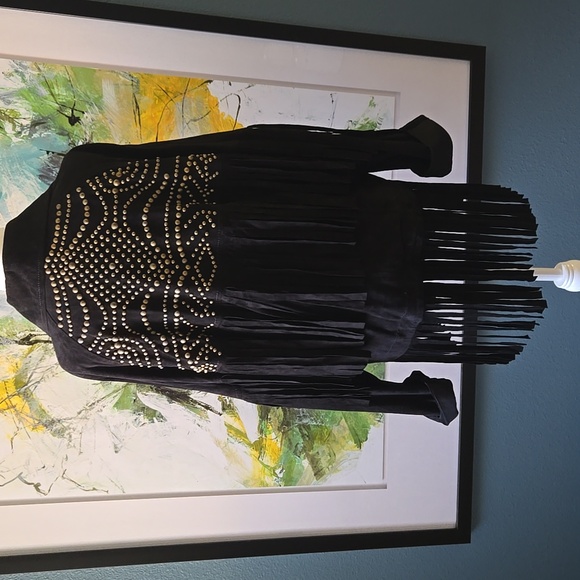 Free People The Lucky Ones Suede Fringed Jacket NWOT - Picture 8 of 12